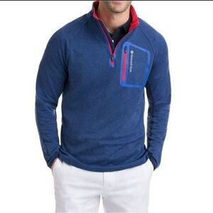Vineyard Vines Quarter 1/4 Zip Heather Mens Jacket Size  M ;Blue Long Sleeve